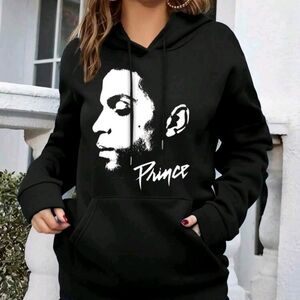 Black  Prince Hoodie with Graphic Print